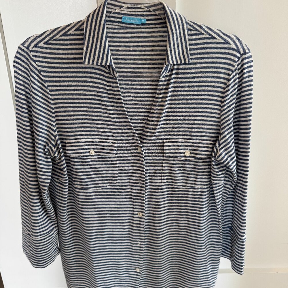 J. McLaughlin Stripe Shirt Size Medium